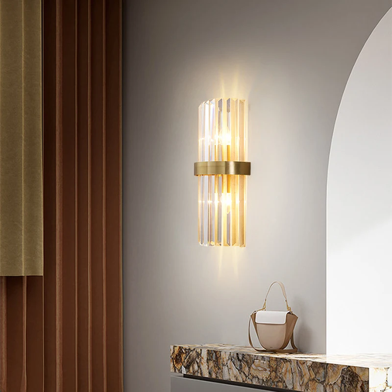 

Modern Golden Crystal Loft Luxury Baby Room Reading Bedside Wall Lights Minimalist Interior Lampara Pared Living Room Decors