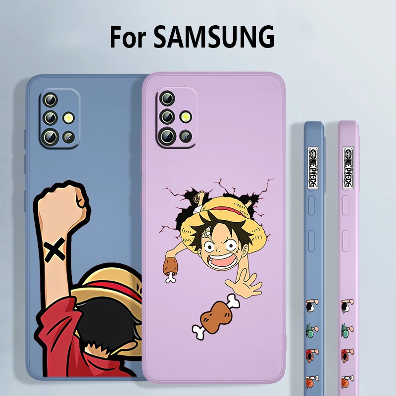 

Anime Cute ONE PIECE For Samsung Galaxy A73 A72 A71 A53 A52 A51 A42 A33 A32 A31 A22 A21 A11 Liquid Left Rope Phone Case