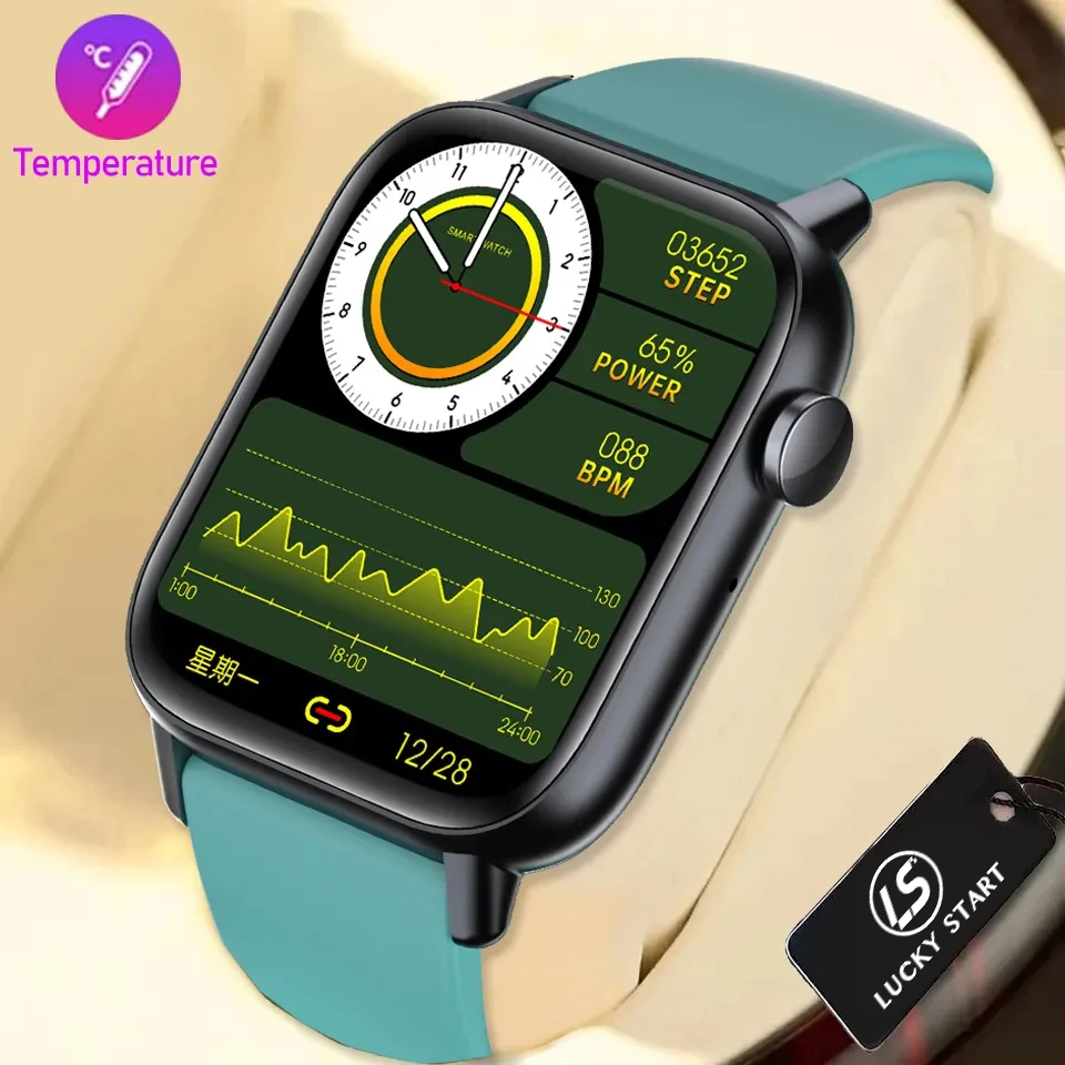 

Женские Смарт-часы с Bluetooth, сенсорным экраном 2023 дюйма, функцией измерения уровня кислорода в крови и термометром