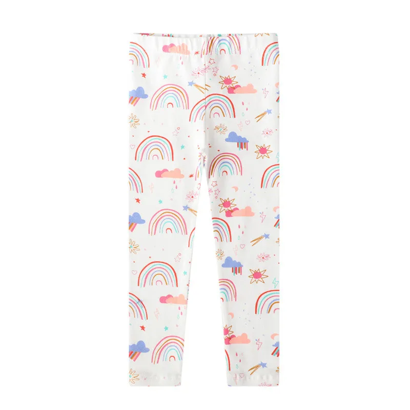 

Girls Leggings for Kids Rainbow Print Casual Floral Pencil Pants 2 to 9 Years Spring Children's Legging