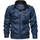 Куртка мужская из ПУ кожи Mountainskin, приталенная мотоциклетная куртка из искусственной кожи, брендовая одежда, осень