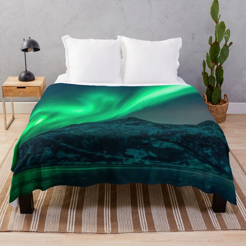 

Одеяло Aurora Borealis (Северное освещение) из микрофибры, Красивое Одеяло, большая пушистая клетка