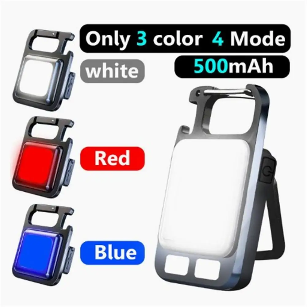 

Flashlight Mini Work LED Light Rechargeable Lamp Pocket COB Keychain Portable Flashlight Outdoor Camping Small Light 4 Modes