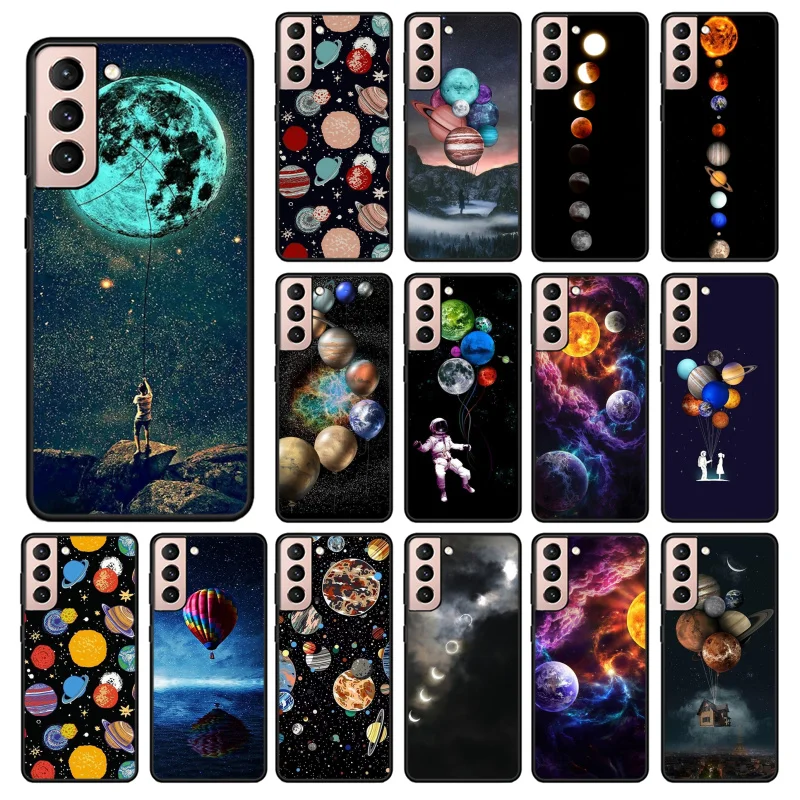 

Moon Stars Space Astronaut Phone Case for Samsung Galaxy S23 S22 S20 Ultra S20 S22 Plus S21 S10E S20 FE Note 10Plus 20 Ultra