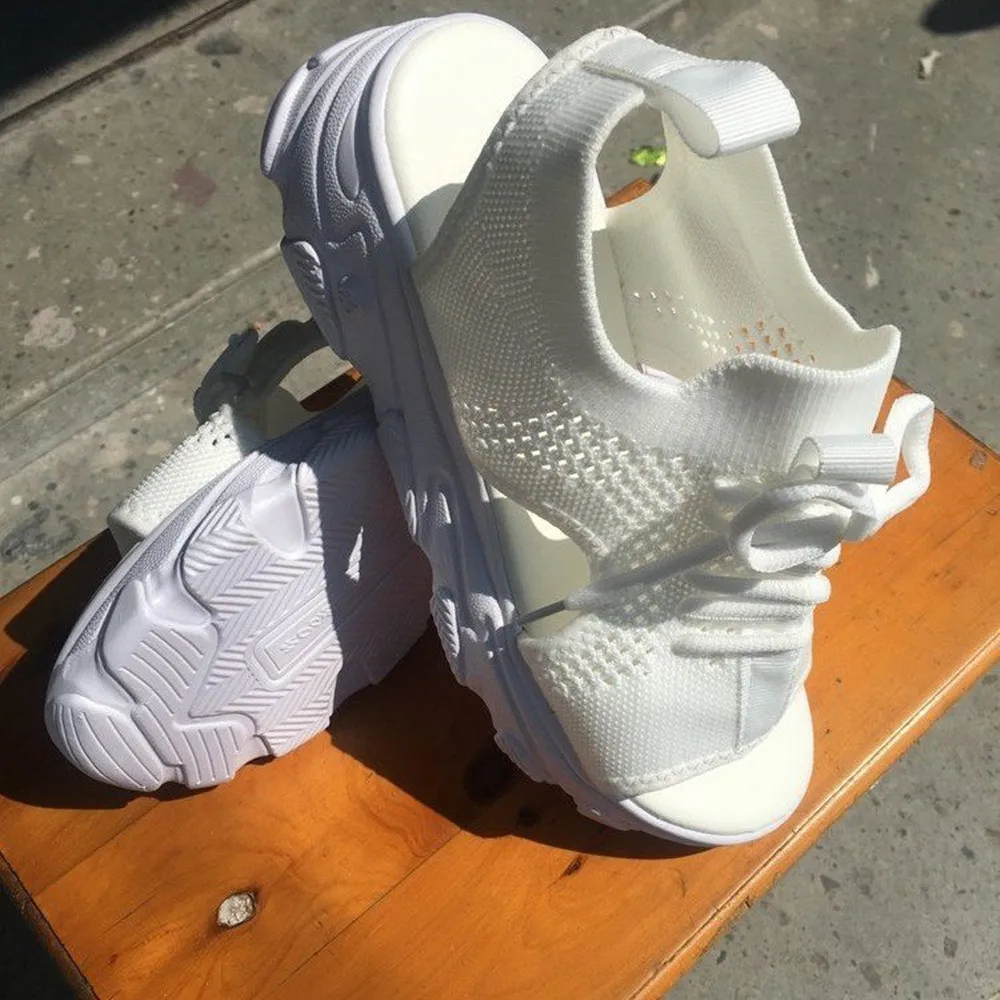 Women Summer Shoes 2022 Mesh Fish Platform Sandals Women's Closed Toe Wedge Sandals Ladies Light Casual Shoes Zapatillas Muje