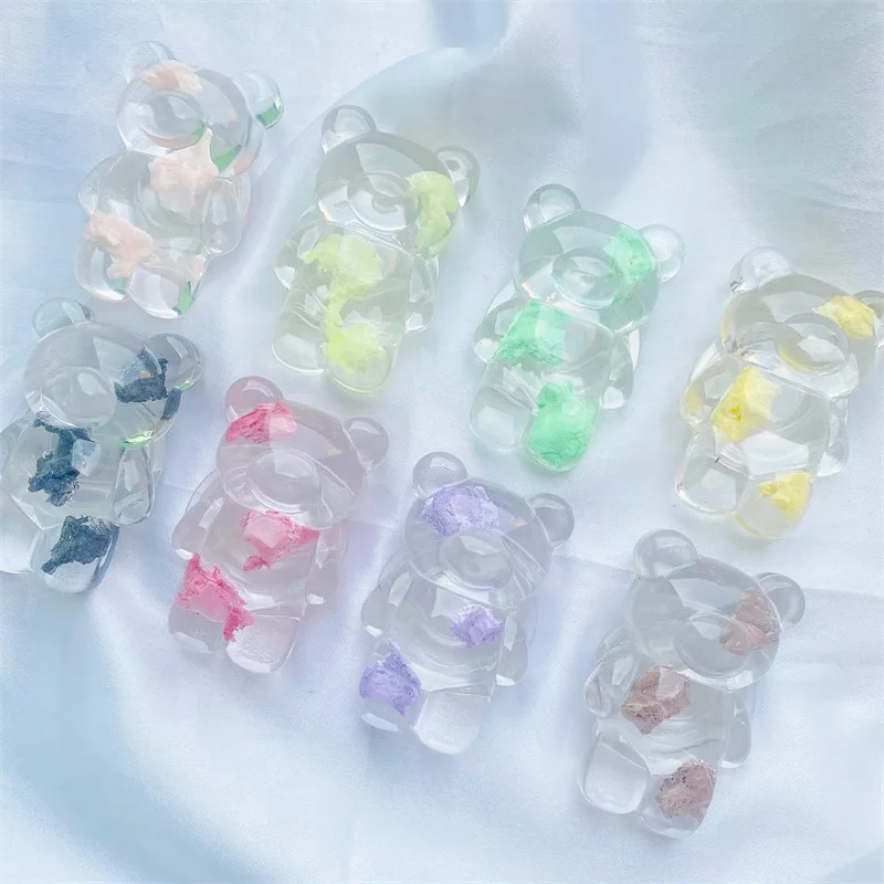 

INS 3D Colorful Cloud Bear Phone Stand Transparent Drop Glue Retractable Folding Phone Grip for IPhone Samsung Phone Accessories