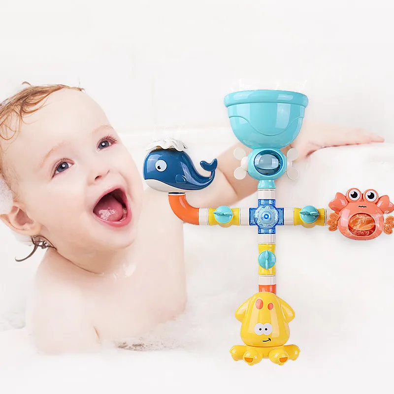 

Baby Bath Toys Bathroom Bathtub Pipeline Play Water Entertainment Games Spray Swimming Bathing Sprinkler Toy for Toddler Kids