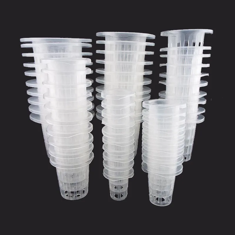 

50pcs Planting Grow Clone Nursery Hydroponic colonization Mesh Pot Net Cup Basket Hydroponic Plant Pots