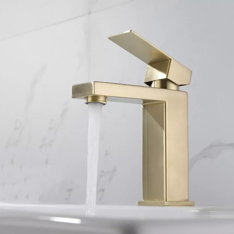 

Modern Basin Faucet Bathroom Gold Black Silver Faucet Deck Mounted Basin Sink Tap Mixer Hot & Cold Water Stainless Steel Faucet