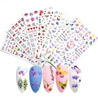 colorful butterfly nail sticker nail art decoration valentines day limited love nail decals 3d retro flowers nail art stickers