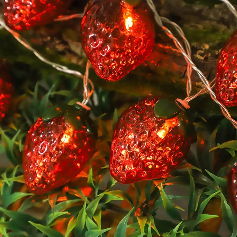 

LED Light String 20Leds Pineapple Strawberry Halloween Decorations Lights Battery Fairy Lamps Halloween Thanksgiving Decorations