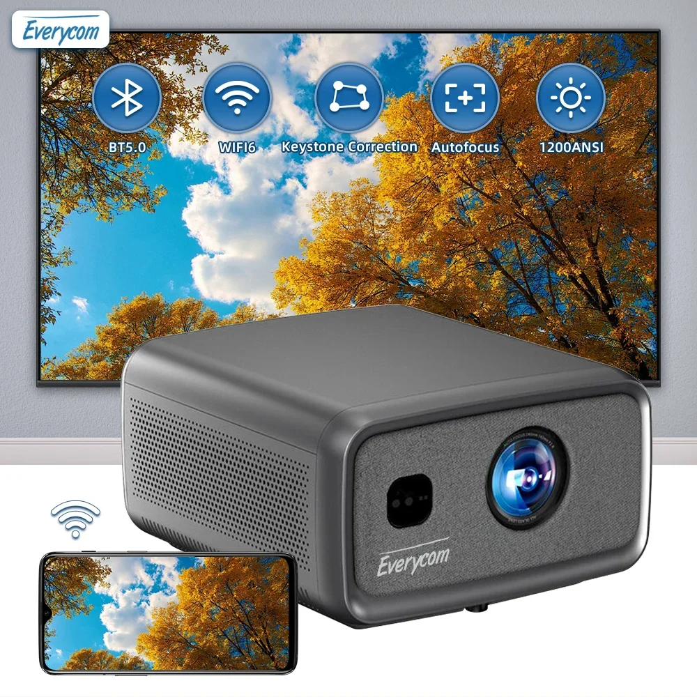 Everycom Cubelite E1 Full HD домашний кинотеатр 1800ANSI люмен светодиодный проектор 4k 1080p Android 4K