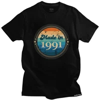 retro vintage made in 1991 t shirt men pre shrunk cotton tshirt casual tee tops short sleeve 30 years old 30th birthday t shirts