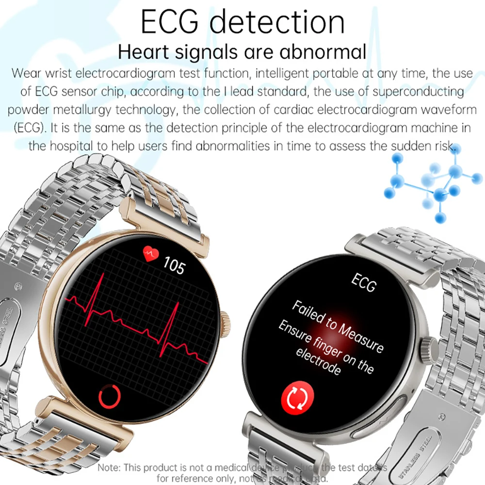 VALDUS ЭКГ Здоровье Смарт-часы Измерение сердечного ритма Сахар в крови Кислород