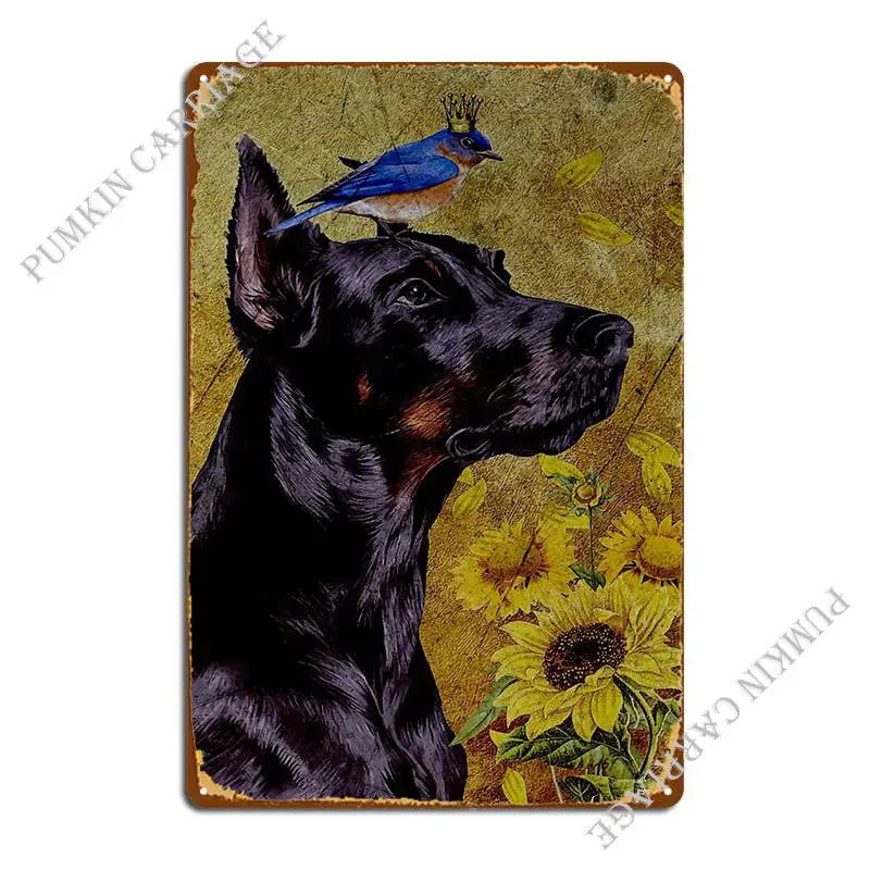 

Doberman Metal Signs Rusty Wall Club Bar Wall Mural Tin Sign Poster