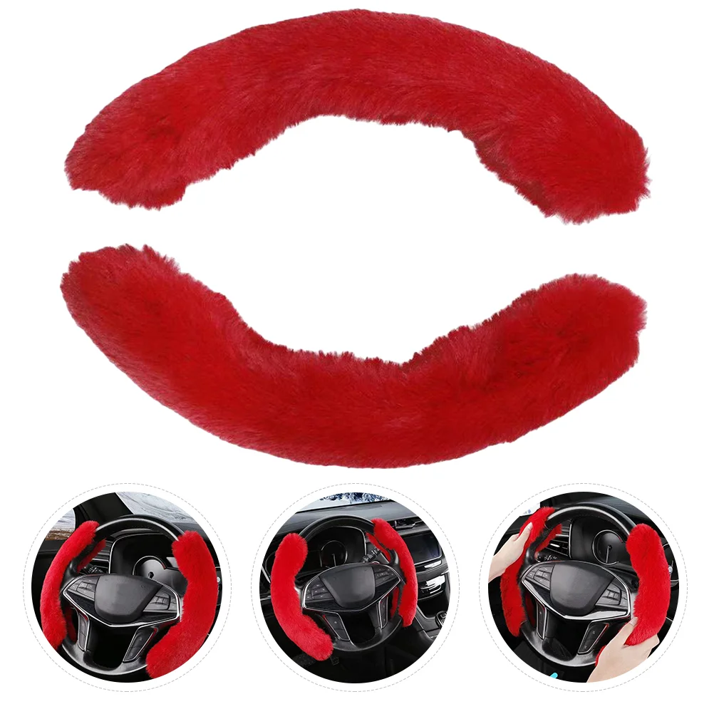 

1 Pair Plush Chic Steering Wheel Sleeve Steering Wheel Protector Car Steering Covers