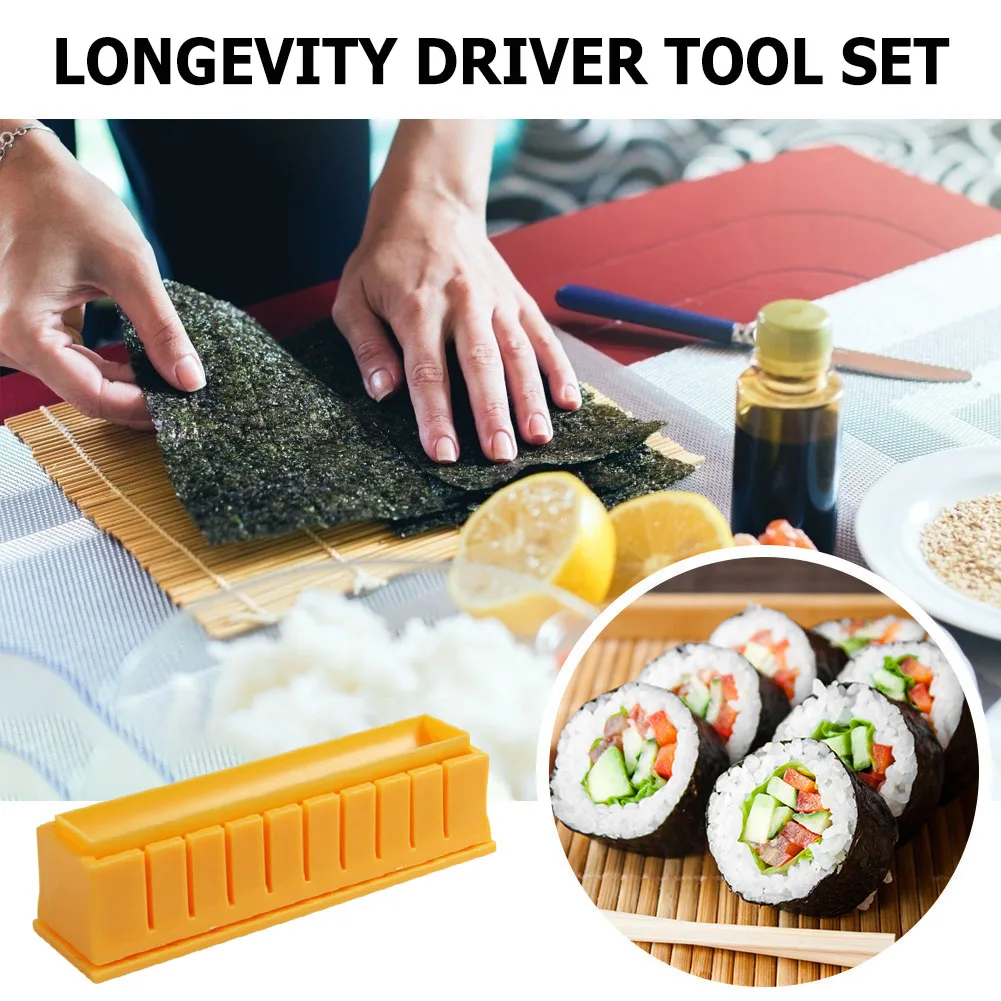 

Профессиональный набор для приготовления суши, Круглый квадратный ролик для риса, овощей, суши, набор колец, кухонный инструмент