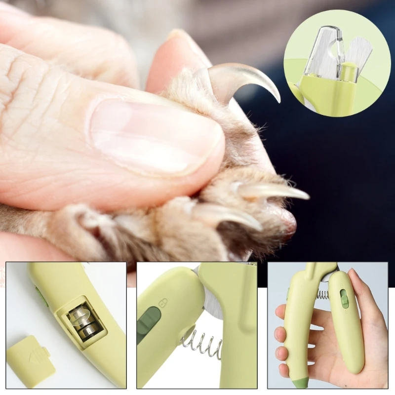 

Professional Pet Nail Clipper Stainless Steel Blade Comfortable Handle Dog & Cats Trimmer LED Light for Home Grooming