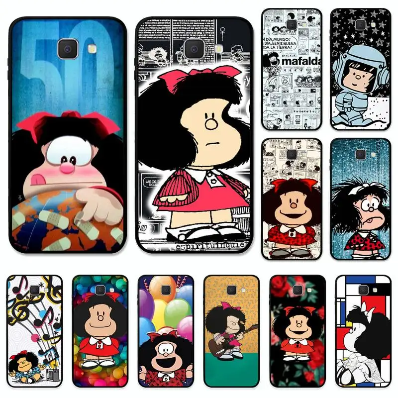 

Yinuoda Hot Mafalda Girl Phone Case for Samsung J8 J7 Core Dou J6 J4 plus J5 J2 Prime A21 A10s A8 A02 cover