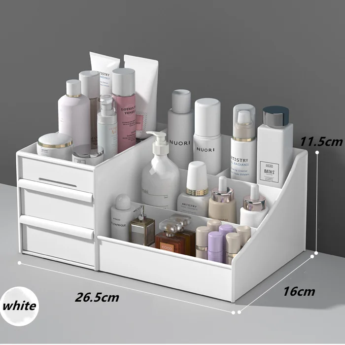 Настольный ящик для хранения косметики органайзер большой емкости макияжа