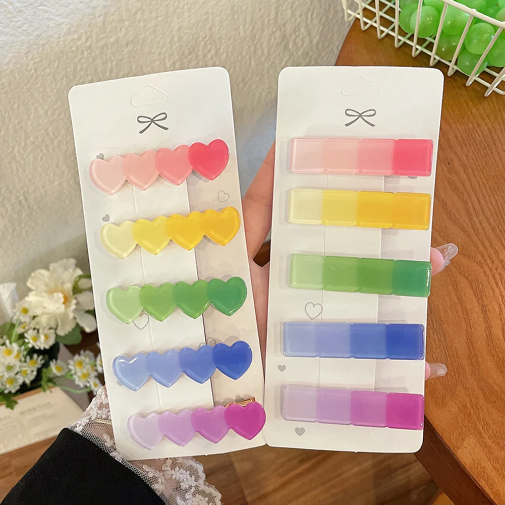 

Acrylic Side Clip Hairpins Gradient Candy Color Seamless Hair Clip Bangs Clip Hair Accessories Duckbill Clips Headwear