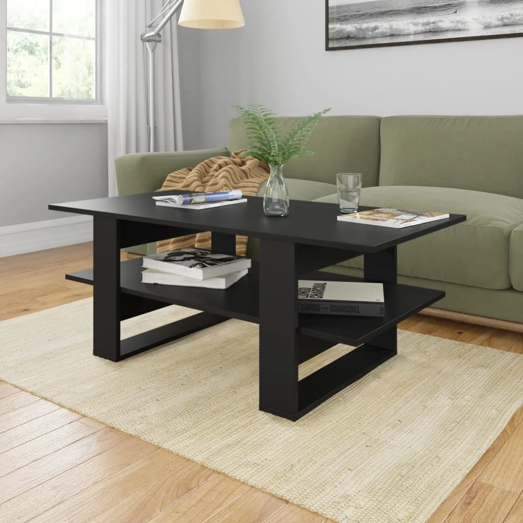 

Coffee Table, Chipboard Tea Table, Livingroom Furniture Black 110x55x42 cm
