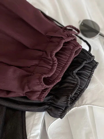 Sherhure женские прямые черные брюки из хлопка