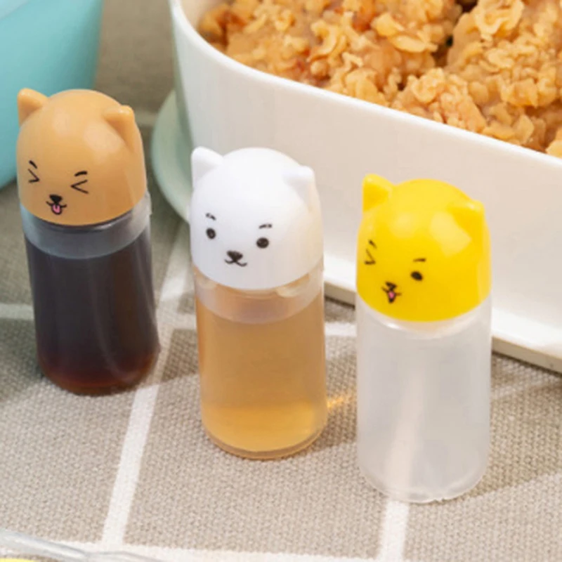 

1 Set Mini Sauce Bottle Refillable Ketchup Honey Salad Containers Bottles Portable Sauce Jars Lunch Box Dressing Dispensers Box