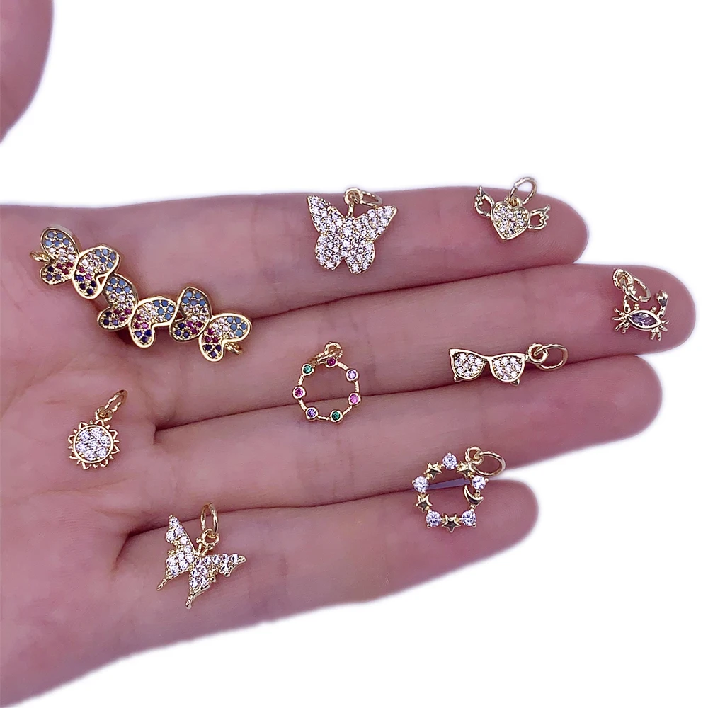 

Boho Vintage Butterfly/Heart/Crab/Round/Sun Small Pendant Luxury Jewelry Making Necklace Bracelet Earrings Women Accessories
