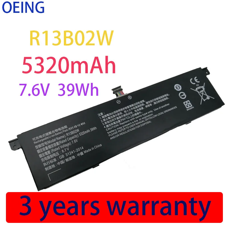 

R13B01W R13B02W Universal Laptop Battery For Xiaomi Mi Air 13.3" Series Tablet PC Tablet Notebook Batteries 7.6V 39Wh NEW