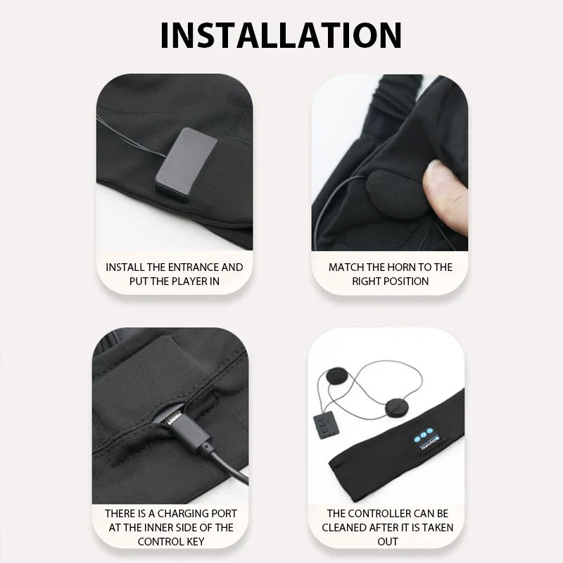 Маска для сна Bluetooth наушники повязка на голову тонкая мягкая эластичная удобная