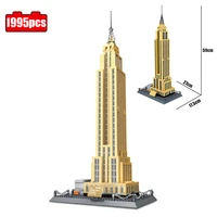 1995pcs new york empire state building blocks city architecture brick tower church university model education construction toys