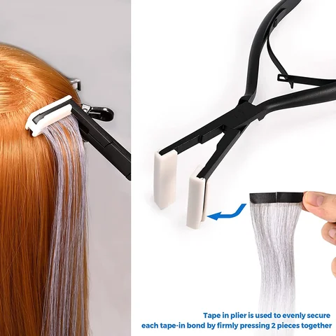 Набор инструментов для наращивания волос с лентой для наращивания волос с плоской поверхностью, лентой из нержавеющей стали для наращивания волос, плоскогубцы для уплотнительного зажима