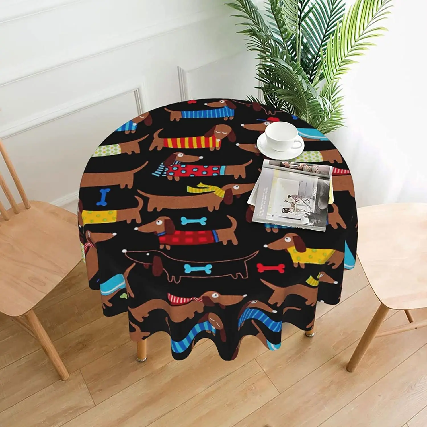 

Круглая скатерть I Love My Dog Dachshunds, Декоративная скатерть, тканевая скатерть, скатерть для рождественского буфета и кемпинга