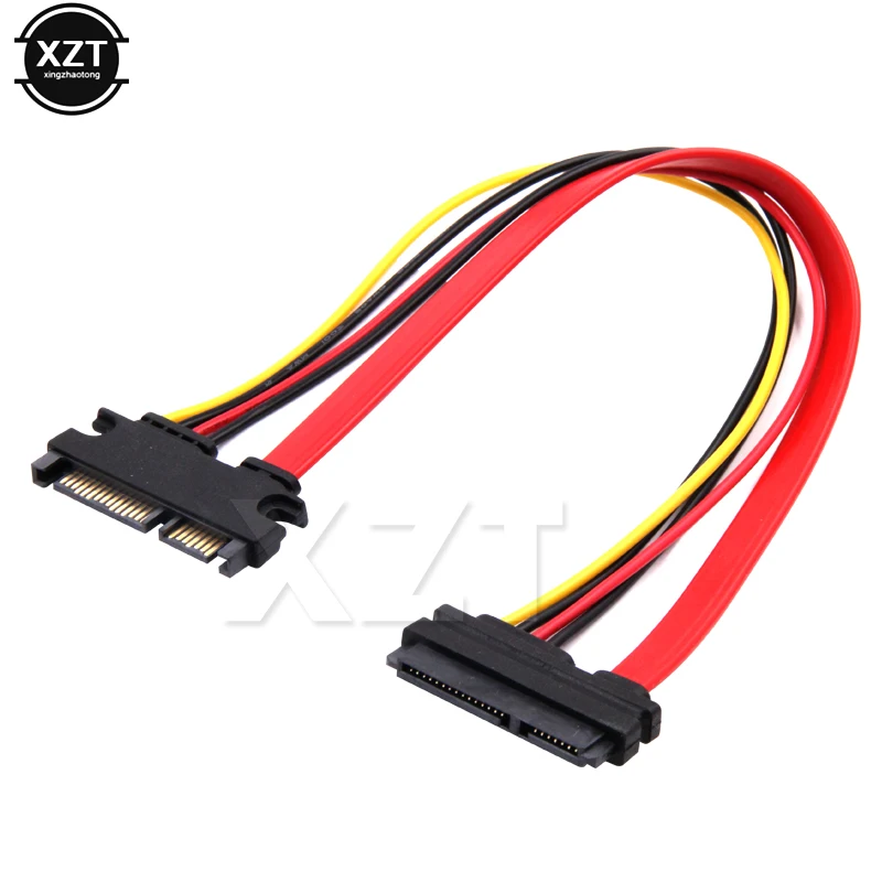 Кабель SATA 30 см штекер-гнездо 7 + 15 Pin последовательный ATA 22-контактный удлинитель