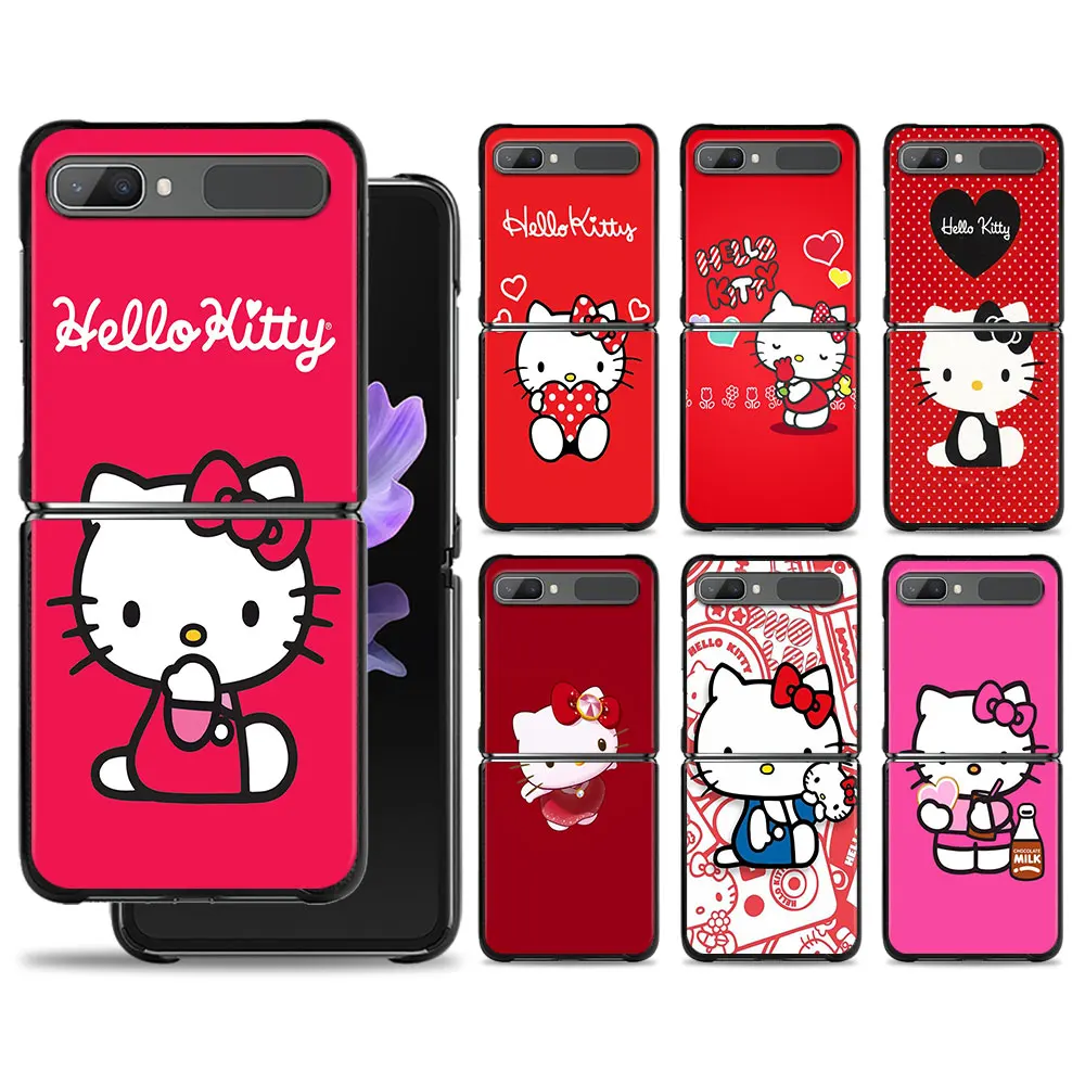 

Pink Hello Kitty Phone Case For Samsung Galaxy Z Flip Z Flip3 5G Z Flip4 Hard PC Matte Shell
