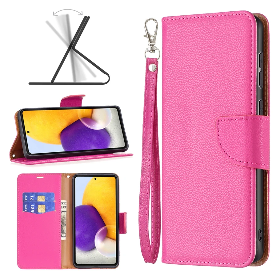 Wallet Litchi Pattern Case For Samsung Galaxy A04s A13 A14 A23 M13 A32 A33 A51 A52 A53 A71 A72 A73 S23 Ultra S22 S21 Plus S20 FE