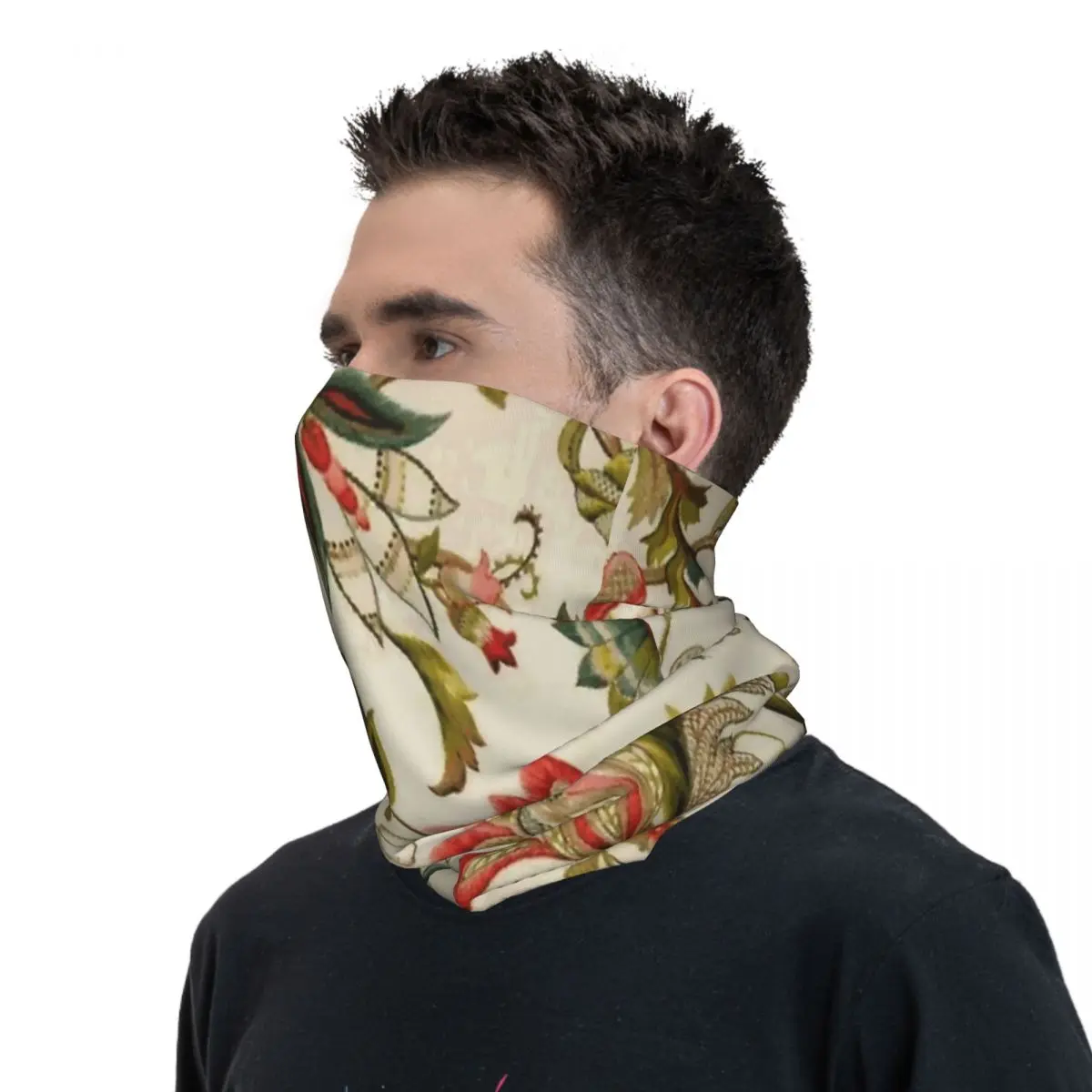 Цветочная вышивка Jacobean искусственная маска для лица шарф походный шейный