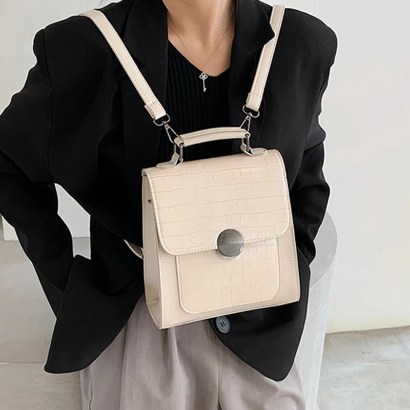 

Stone Pattern Backpack Women Fashion Leather Backpacks For Women Trend Designer Backpack Purse Travel Small Cute Backpack