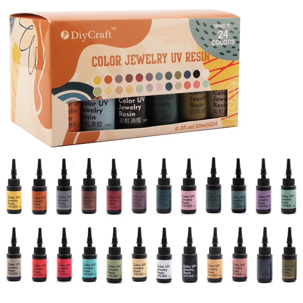 24 бутылки/коробка красочный жесткий УФ клей из смолы прозрачный