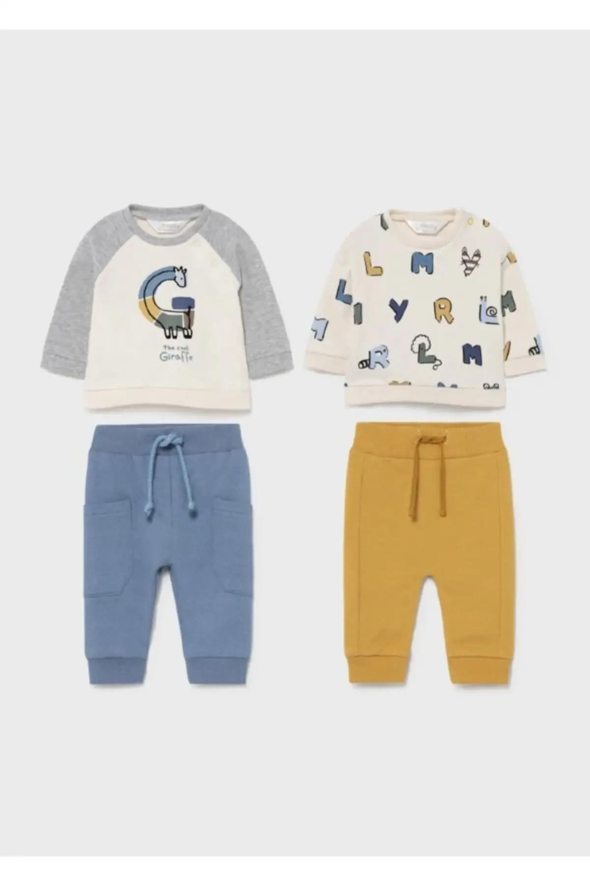 

Male Baby Letter Detaylı 4'lü Suits Set Clothing