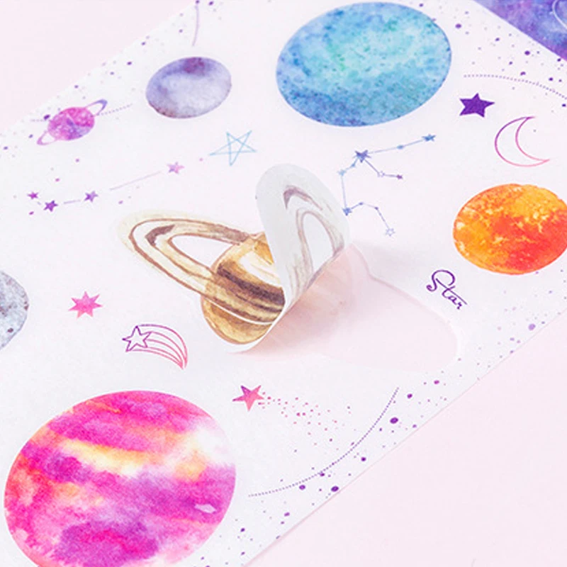 

2sheets Creative Fancy Scrapbooking stickers Planet album Daily DIY sticker For DIY Albums Diary Decoration Washi paper Stickers