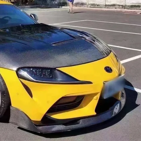 Для Toyota Supra GR A90 A91 MK5 передняя губа из углеродного волокна, передний бампер автомобиля, диффузор, спойлер, комплект кузова для подбородка