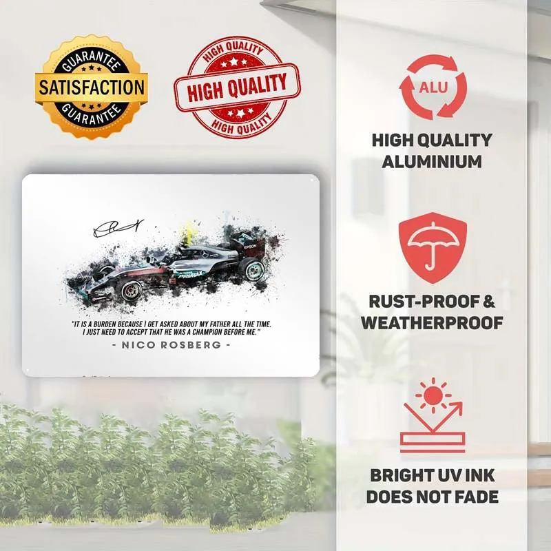 Нико Розберг 2016 автомобильный значок искусство стены из металла фотообои