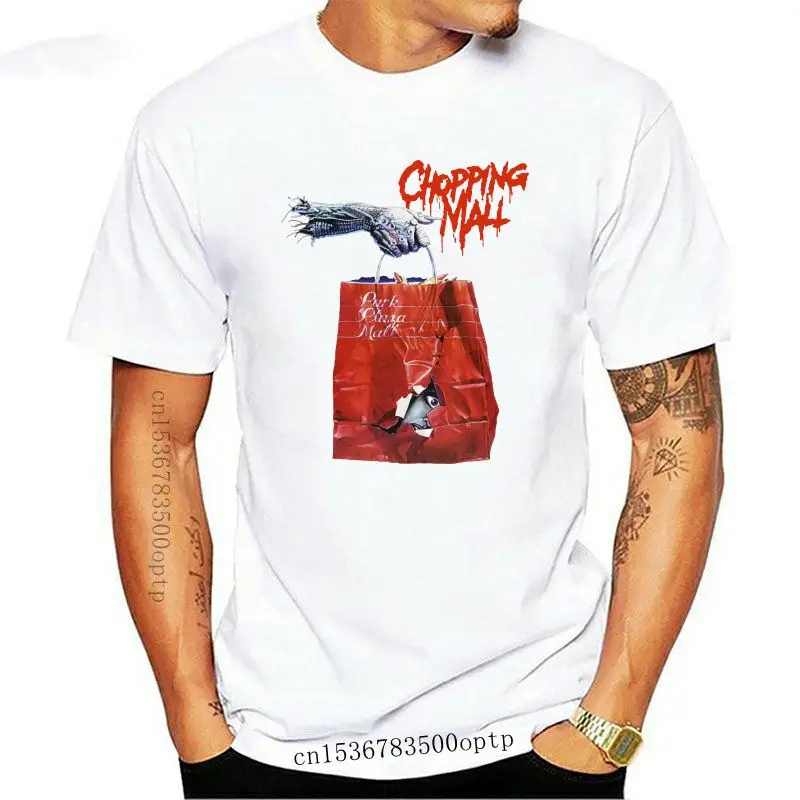 

Camiseta Retro de algodón de la película de terror de los 80, camiseta negra de talla grande para picar centro comercial, envío