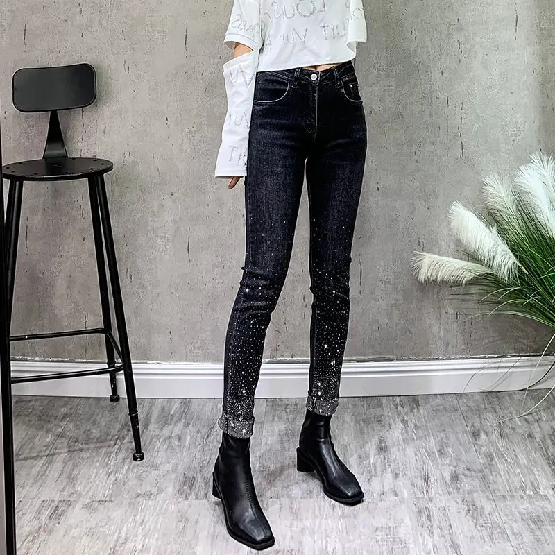 

Female Skinny Pencil Jeans Vintage High Waist Women Slim Stretch Denim Pants Tight Trousers 2022 Women's Pants W06