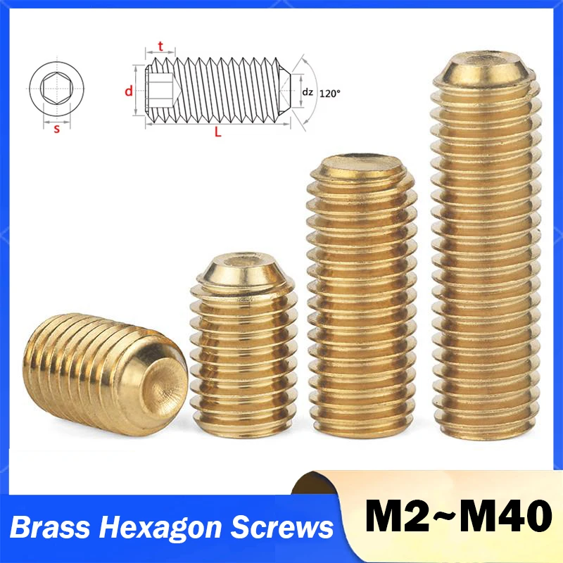 

Латунные шестигранные штифтовые винты M2-M12