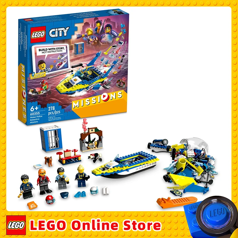 

LEGO & City Water Police Detective Missions 60355 Interactive Digital Building Toy Set for Kids (278 Pieces)