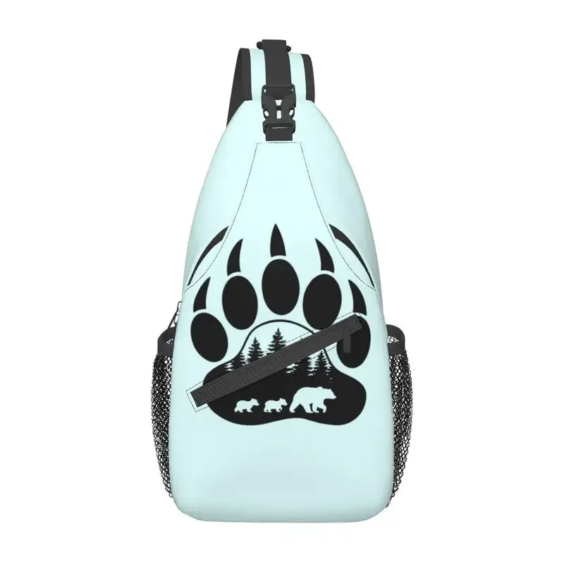 

Мужской рюкзак-слинг через плечо, с принтом «Медвежья Лапа»