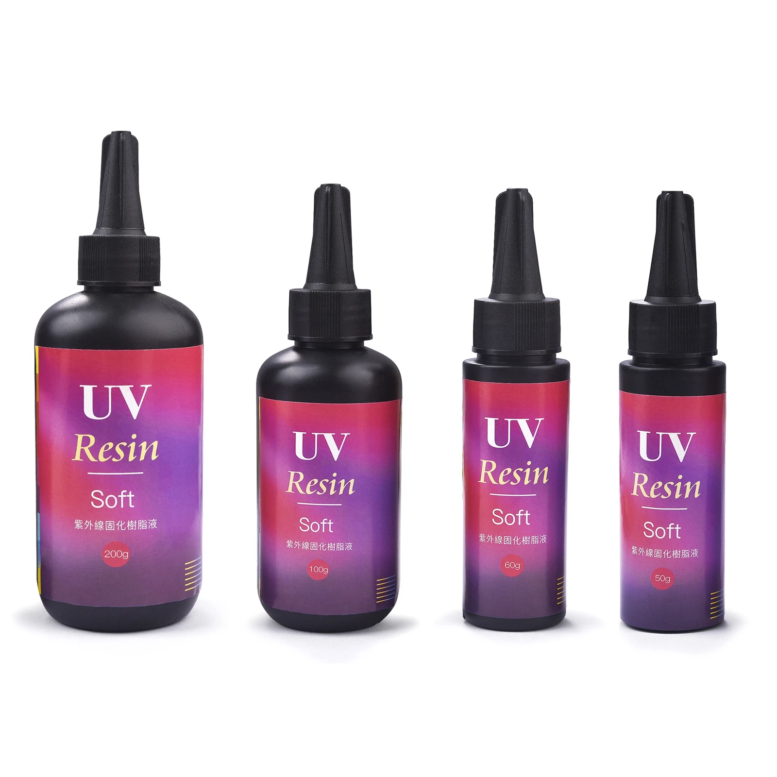 

Soft UV Resin Glue Ultraviolet Curing Solar Cure Sunlight Activated Crystal Clear Glue DIY Jewelry Making Tools 50/60/100/200g